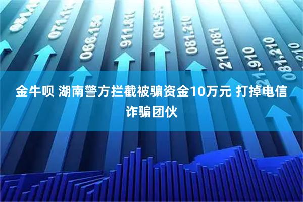 金牛呗 湖南警方拦截被骗资金10万元 打掉电信诈骗团伙